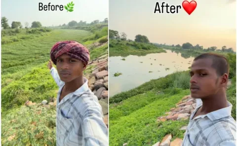  This UP teen stepped into a filthy river and removed 1000 kg waste  8