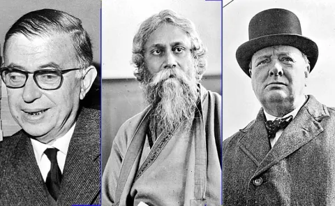 జ్షాన్‌ పాల్‌ సార్త్ర్‌, రబీంద్రనాథ్‌ టాగోర్‌, విన్‌స్టన్‌ చర్చిల్‌