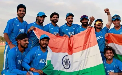 Indian Mens Cricket Team Returns Home After Asian Games Gold At Japan