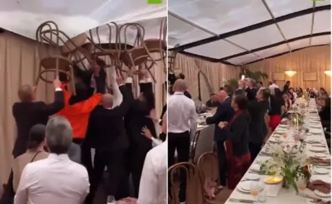  Australian wedding attendees employed chairs flooding 7