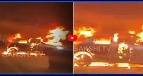 Car Catches Fire At Vanasthalipuram Hyderabad 1