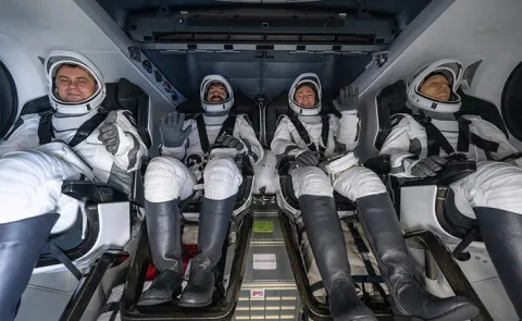 Four astronauts return to Earth after eight months in space