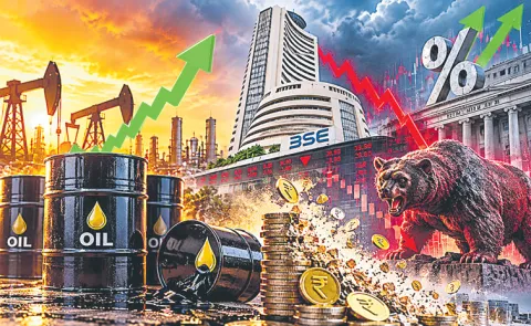 Stock markets fall for second day amid rising crude oil prices