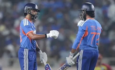 Samson-Tilak Varma-Team-India Set 250-Runs Target-Vs WI 2nd T207