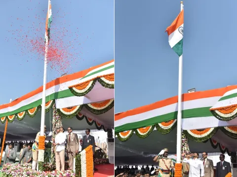 CM YS Jagan hoists national flag at Indira Gandhi stadium Photo Gallery - Sakshi