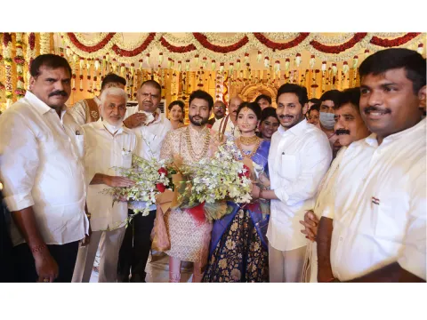 AP CM Jagan Attends Karanam Dharmasri Daughter Marriage Photo Gallery - Sakshi