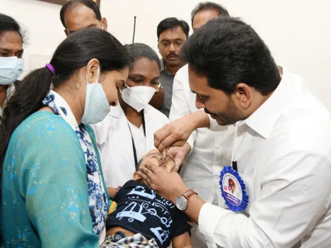 AP CM YS Jagan participating in the Pulse Polio program Photo Gallery - Sakshi