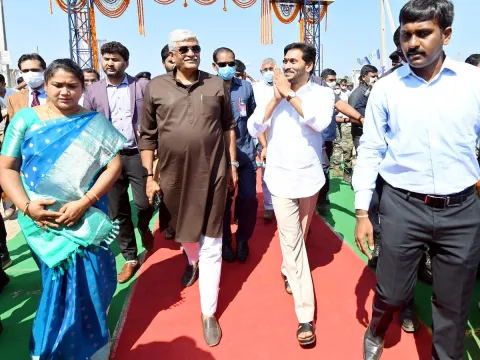 CM YS Jagan Union Minister Gajendra Singh Shekawat Visit to Polavaram Photo Gallery - Sakshi