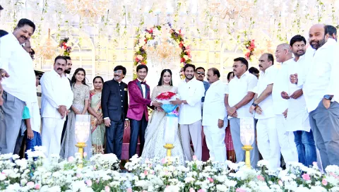 CM Jagan Attends Kavali MLA Ramireddy Pratap Kumar Reddy Son Wedding Reception - Sakshi