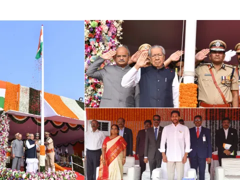 74th Republic day Celebrations At Indira Gandhi Stadium Vijayawada PHotos - Sakshi