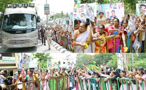 CM Jagan Convoy Receives Grand Welcome at Chittoor Photos - Sakshi