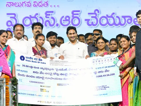 CM YS Jagan Photos At YSR Cheyutha Funds Released Program - Sakshi