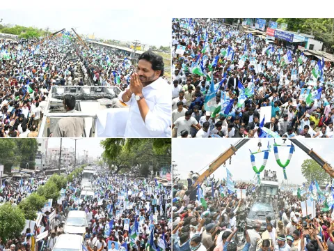 CM YS Jagan Memantha Siddham Road Show in Sattenapalle Photos - Sakshi