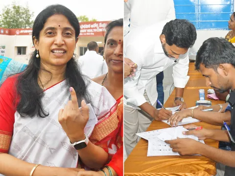 AP Elections 2024: CM YS Jagan Wife YS Bharathi  Cast Vote Photos