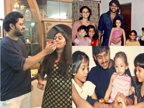 Prabhas with his sisters.. Check out this unseen pictures