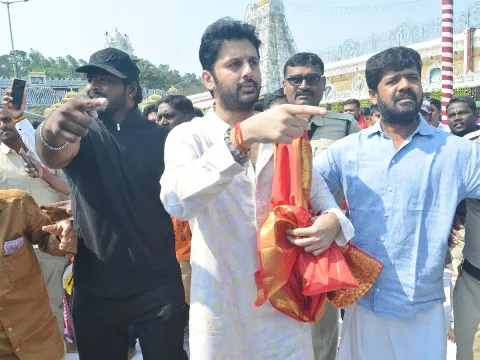 Nitin Visited Tirumala Temple Ahead of Robinhood Release Photos