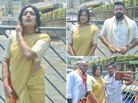 Actress Eesha Rebba and Director Tarun Bhascker  Visits Tirumala Photos