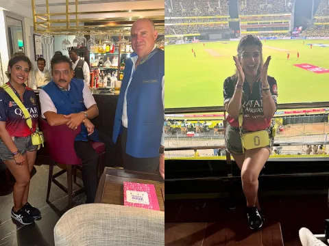 Artist Surekha Vani Daughter Supritha Watches IPL Match in Chepauk Photos