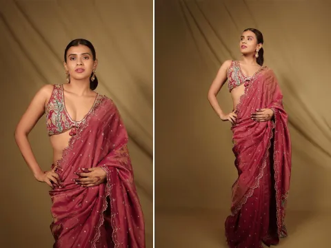 Actress Hebah Patel Stunning Look Photos In Saree