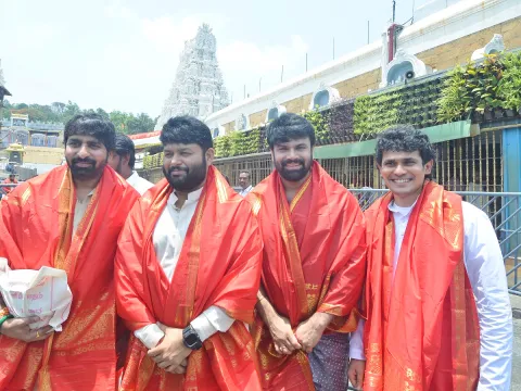 Music director Thaman ,Hero Ashwin Babu visited Tirumala Photos