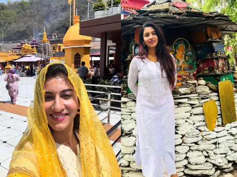 Vishnupriya enjoying the beauty of nature in Himachal Pradesh