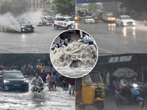 Heavy Rain Lashes in Hyderabad Photos