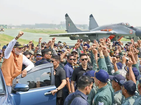 PM Narendra Modi meets jawans at Adampur Airbase Photos7