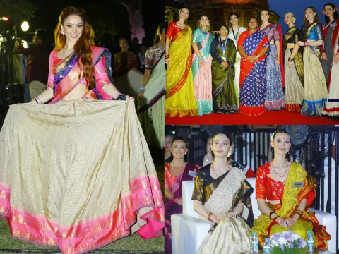 Miss World contestants at Ramappa Temple1