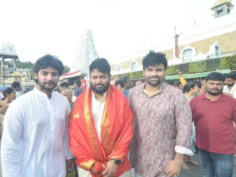 Thaman, Aadi Sai Kumar, Ashwin Babu Visits Tirumala Photos2