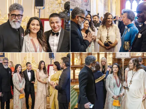 Director Sukumar and his wife Thabitha meet Princess Anne Photos1