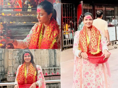Actress Aishwarya Rajesh Visits Jai Ma Kamakhya Temple Photos2