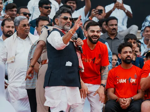 IPL 2025 winning Royal Challengers Bengaluru team felicitation ceremony at the Chinnaswamy Stadium2