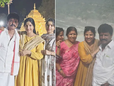 Singer Mangli Visited srisailam temple With Family Photos4