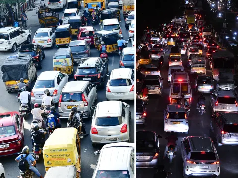 Heavy Traffic Jam in Hyderabad Photos5