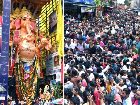 Huge Rush Of Devotees At Khairatabad Ganesh 2025 Photos8