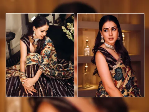 Genelia Deshmukhs chanderi lehenga with a Kalamkari dupatta hand painted over 25 days1