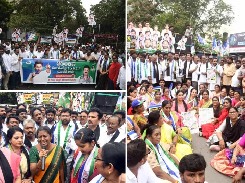  Huge rally under the auspices of YSRCP protesting irregularities in DSC Photos1
