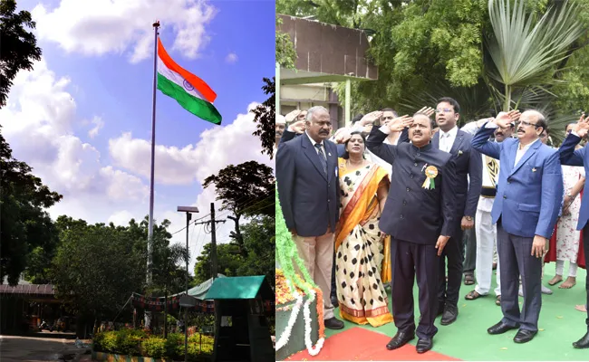 National Flag Hoisting One Hundred Eight Feet On Pillar - Sakshi