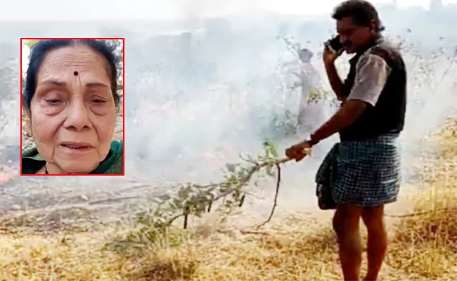 Senior Actress Leelavathi Garden Fired in Karnataka - Sakshi