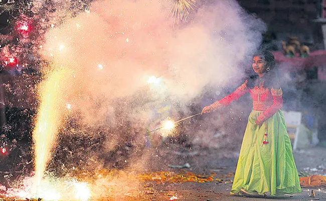 NGT bans firecrackers in places where air quality is poor - Sakshi