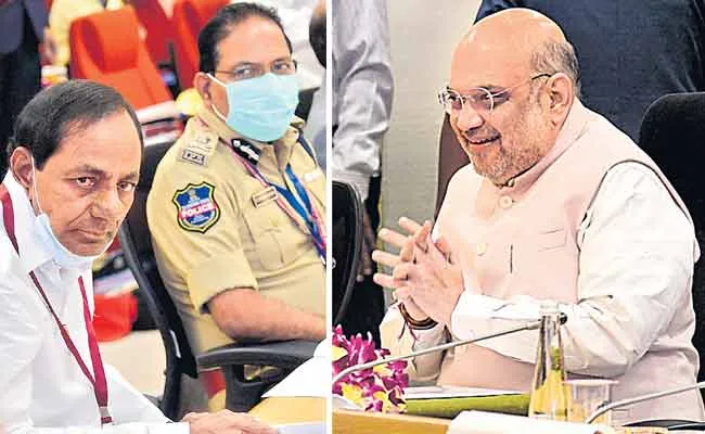Union Home Minister Amit Shah Meets CMs of Eight states - Sakshi