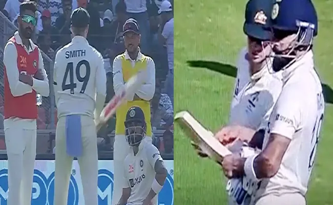 Ind VS Aus 4th Test Day 3: Steve Smith Checks Virat Kohli Bat Goes Viral - Sakshi