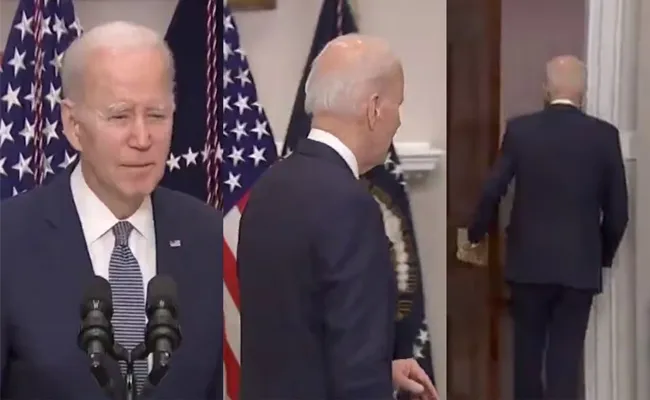 Joe Biden Ignores Questions Leaves Press Meet Midway Video Goes Viral - Sakshi