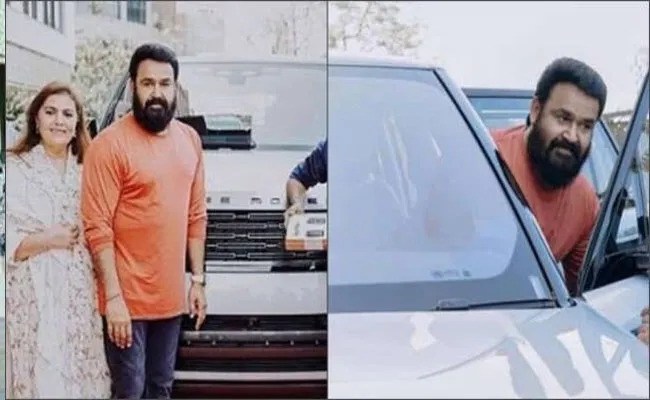 Mohanlal is seen unveiling a brand new Range Rover Autobiography - Sakshi