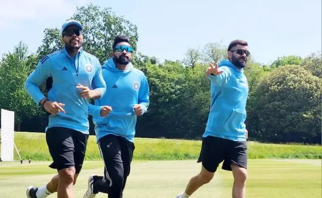 WTC Final 2023: Virat Kohli Pujara Practice Gill Shami Jadeja To Join - Sakshi