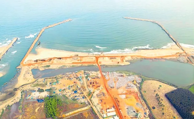 Uppada Port construction work is progressing - Sakshi
