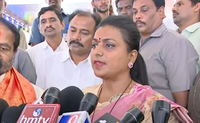 Minister RK Roja Reaction On TDP Leader Bandaru Satyanarayana - Sakshi