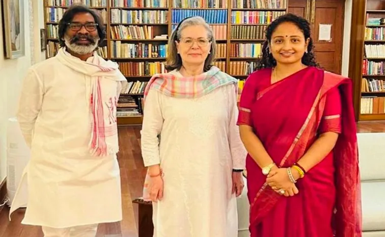 Jharkhand CM Hemant Soren, wife Kalpana meet Sonia Gandhi