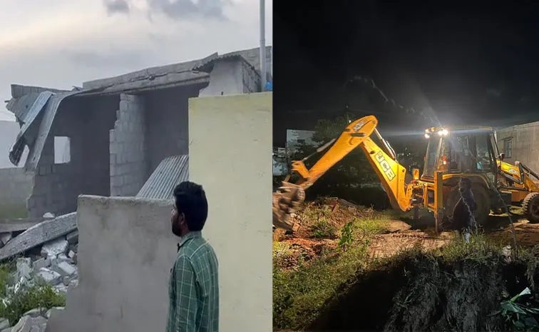 Illegal Constructions Demolish At Mahabubnagar