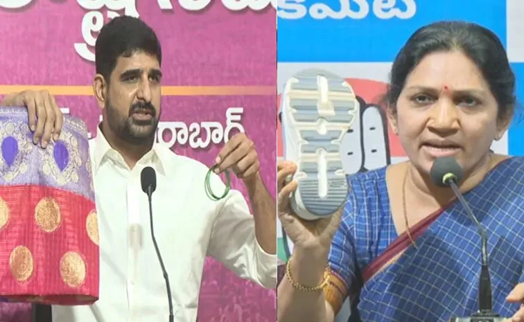 congress leader bandru shobharani strong counter to padi kaushik reddy